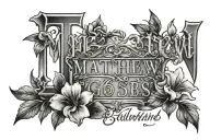 bible verse matthew 6:34 tattoo design idea
