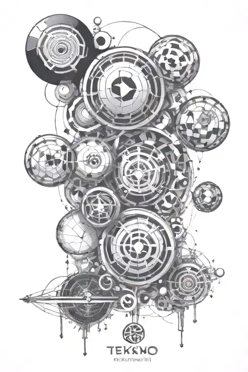 Tekno, anarchy symbol, soap bubbles, no tribal tattoo tattoo design idea