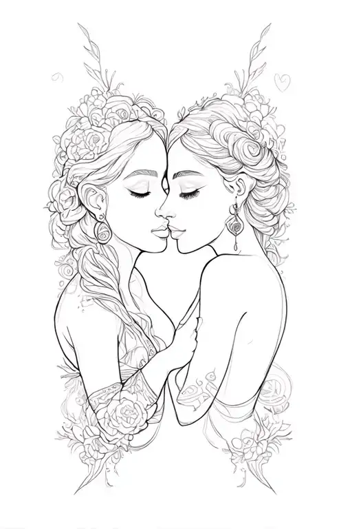 Love Fati gemini sign tattoo design idea