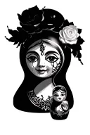 broken nesting doll tattoo design idea