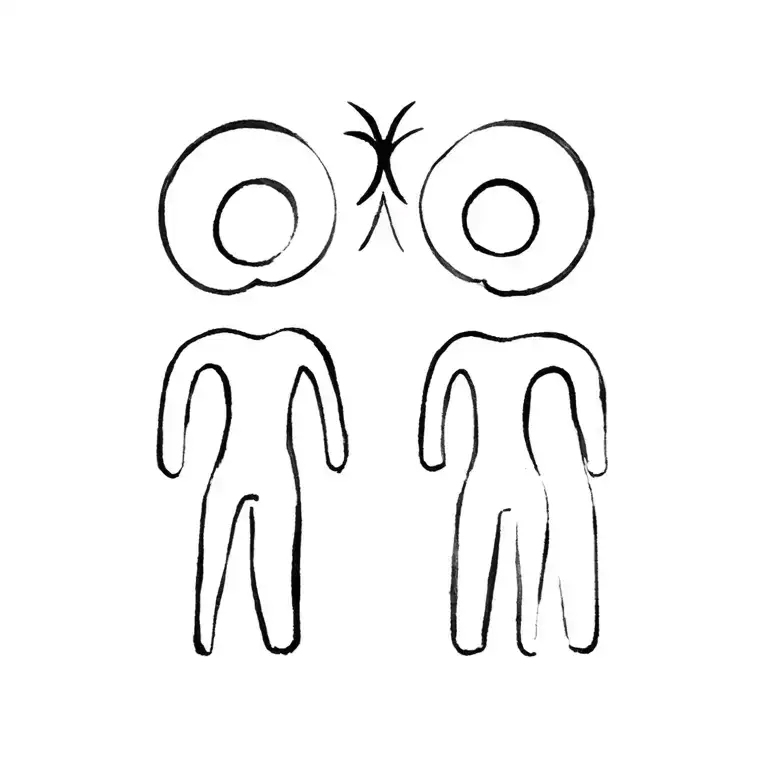 father ans sons symbols representing tattoo design idea
