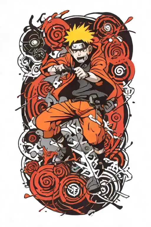 naruto screaming fighting off depression alone tattoo design idea
