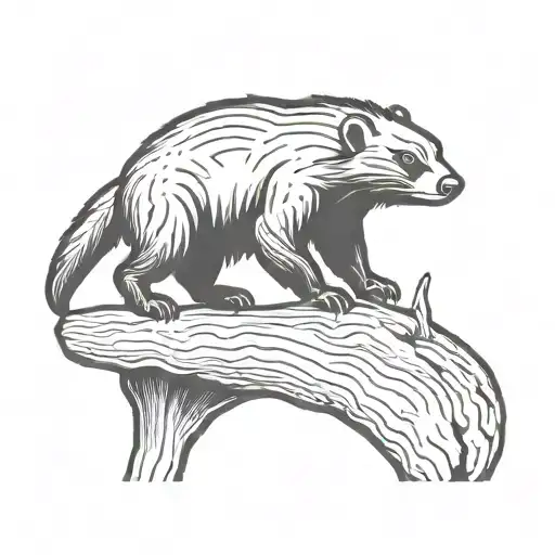 honey badger looking forward tattoo design idea