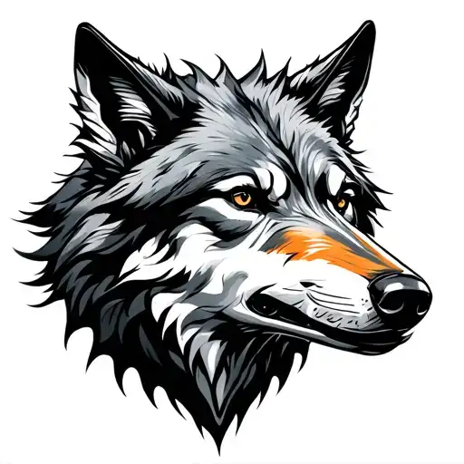 Mechanical Wolf tattoo design idea