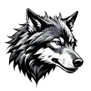 Mechanical Wolf tattoo design idea