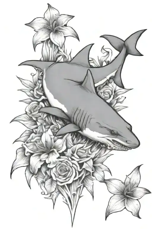delete the teeth and the eyes of the shark and make it smaller and the head should be where the tail is tattoo design idea
