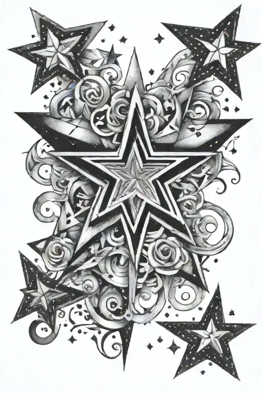 "TheKYD" stars and sparkles Evan tattoo design idea