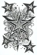 "TheKYD" stars and sparkles Evan tattoo design idea