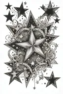 "TheKYD" stars and sparkles Evan tattoo design idea