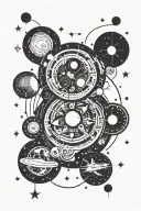 galaxy space themed tattoo tattoo design idea