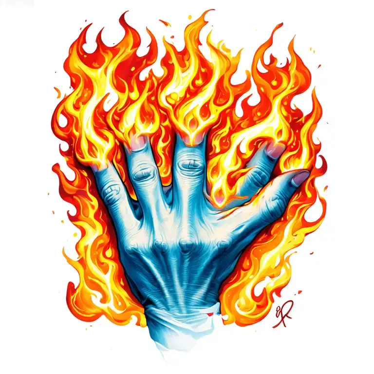 Frenzied Flame three fingers burn mark tattoo design idea