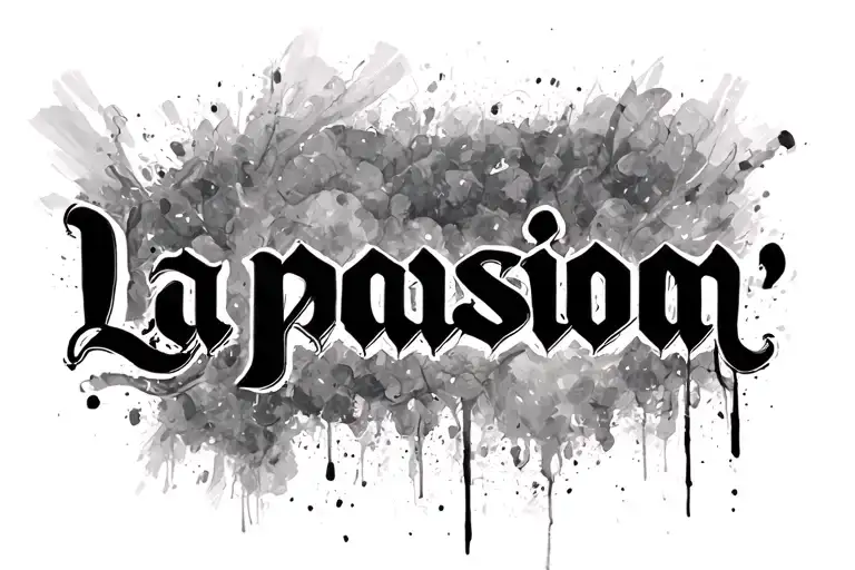 "La passion " abstract interpretation tattoo design idea