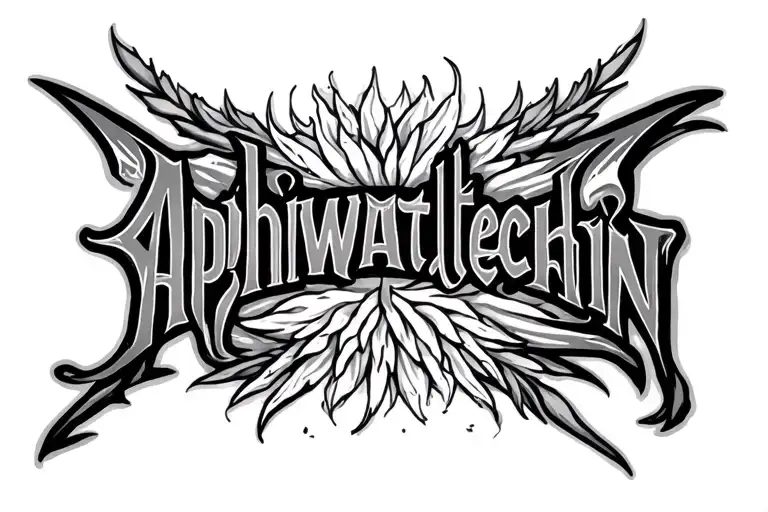 "Aphiwattechin" last name written tattoo design idea