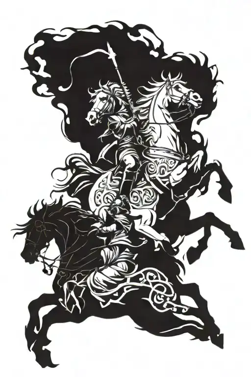 Four horsemen apocalypse tattoo design idea