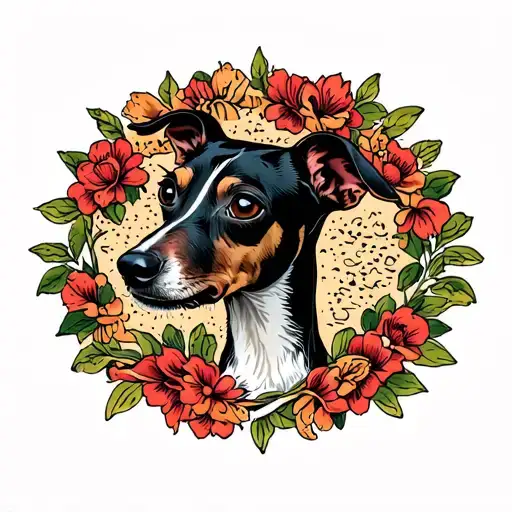 Italian greyhound side profile tattoo design idea