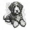 Bernedoodle tattoo design idea