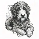 Bernedoodle tattoo design idea