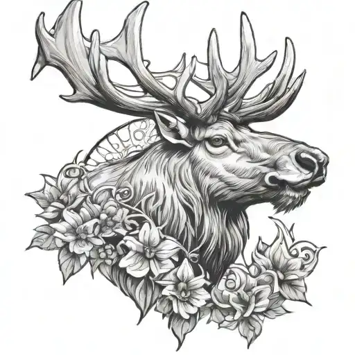 elk, foo fighters, Tottenham Hotspurs combined together tattoo design idea