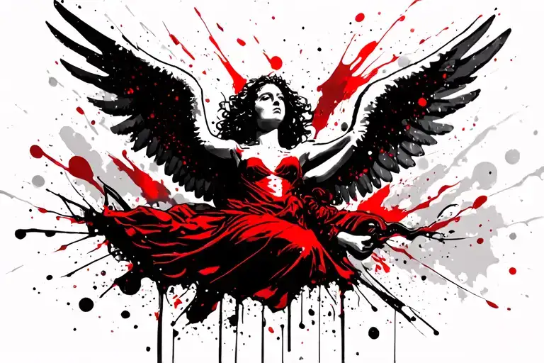 angel falling tattoo design idea