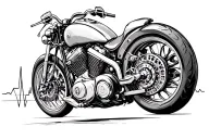 motorcycle heartbeat line forming tattoo design idea