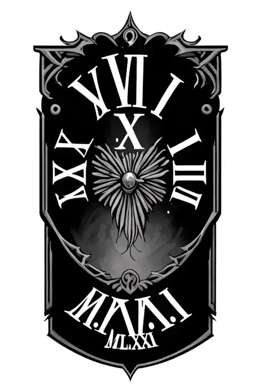 "VII.XI.MXMLXXI" Roman numeral tattoo tattoo design idea