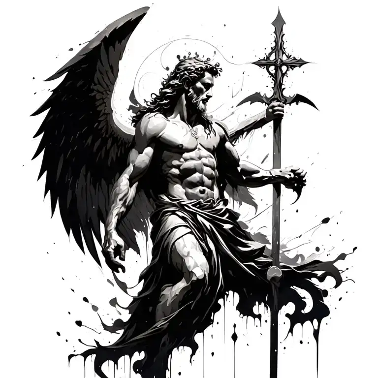 st michael tattoo design idea