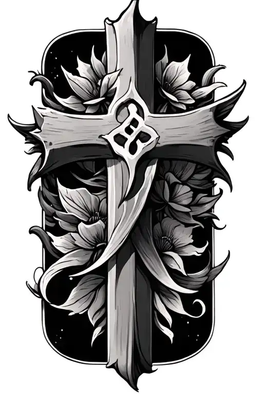 double cross tattoo design idea