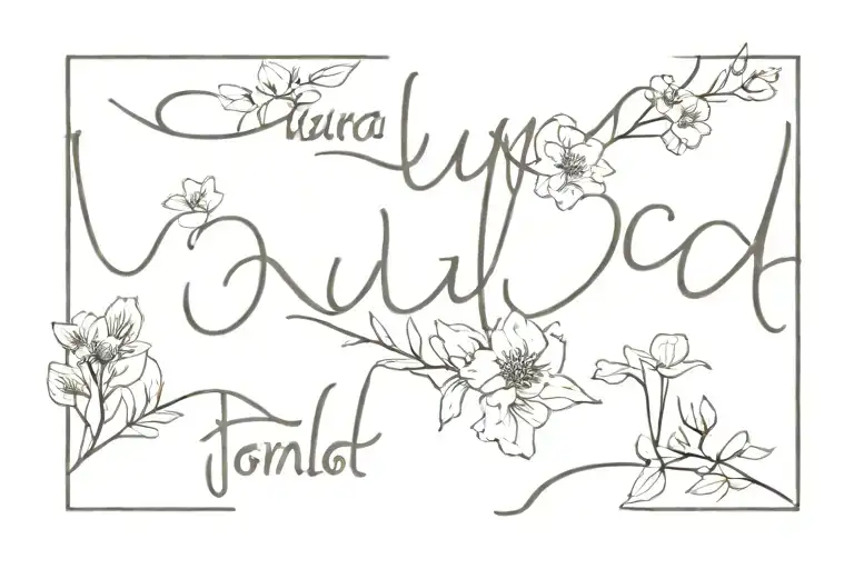 Laura, Julia, Franziksa, Marie, Hanna and Nina name tattoo tattoo design idea