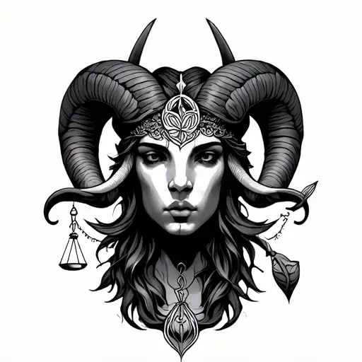 Libra Aries tattoo design idea