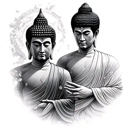 buddha and bruce lee tattoo design idea