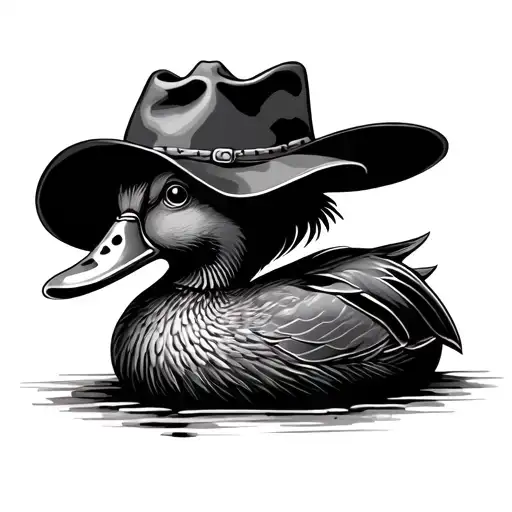 Duck With Cowboy Hat tattoo design idea