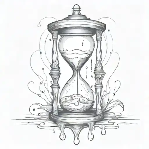 Emo inspired hourglass dripping with tears tattoo design idea