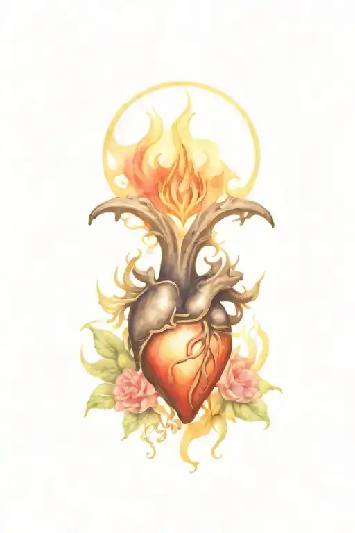 Reaper Sacred Heart tattoo design idea