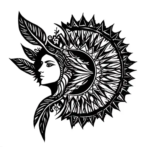 virgo and Philippines sun tattoo design idea