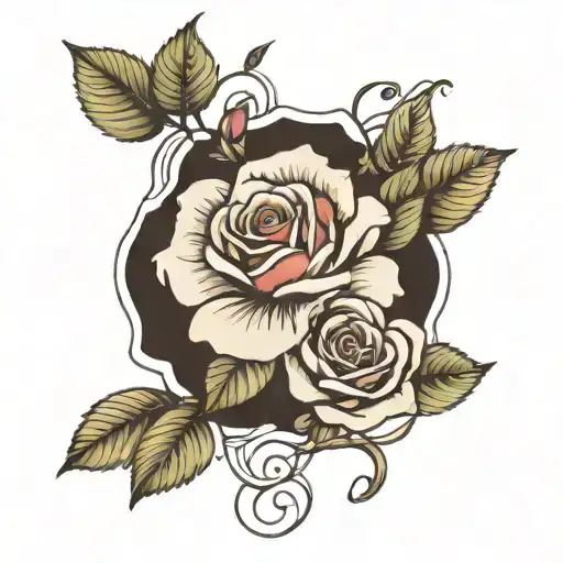 feminine including roses with leaves and foliage or floral designs work in f cubed, J, robin, poppy and a cross tattoo design idea