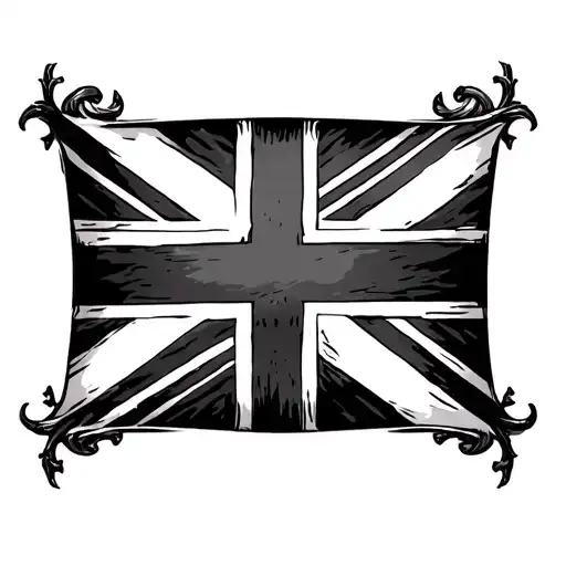 Black Union Jack tattoo design idea