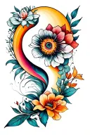 simple lines with deep meaning connection soul mind and bidy tattoo design idea