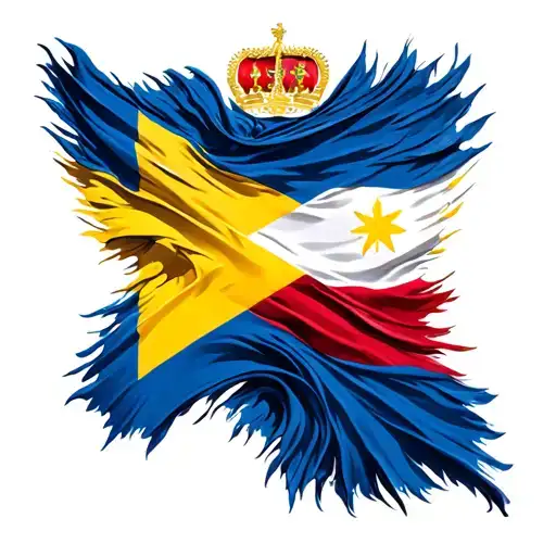 sweden and philippines flag intertwined tattoo design idea