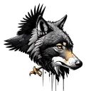 Wolf And Eagle tattoo design idea