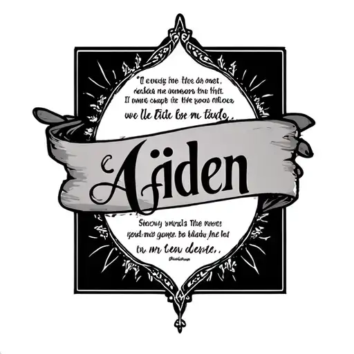 the name aiden with a bible verse tattoo design idea