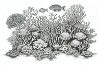 coral reef scene tattoo design idea