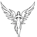 Seraph angel with eyes tattoo design idea