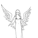 Seraph angel with eyes tattoo design idea