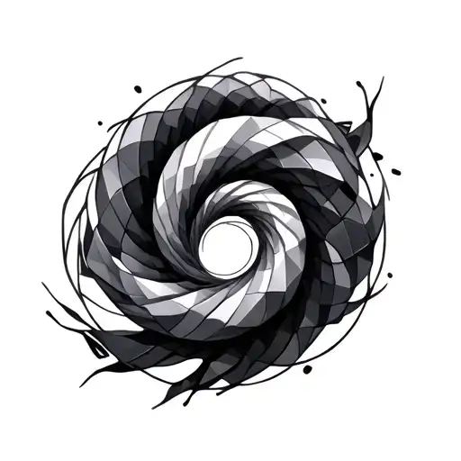 elbow spiraling polygons tattoo design idea