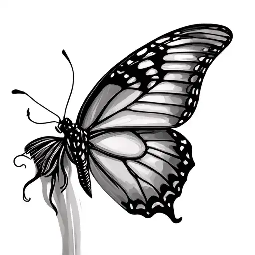 butterfly fading tattoo design idea
