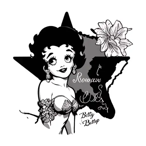 Betty Boop Texas inspired  tattoo design idea