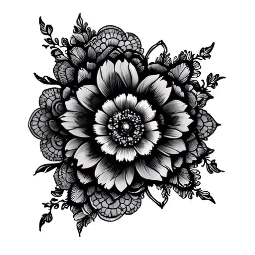 black lace tattoo design idea