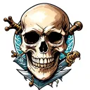 skull and dagger tattoo design idea