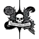 Something that's a mix of iconic things that represent the 2 bands Bad Omens and Twenty One Pilots tattoo design idea