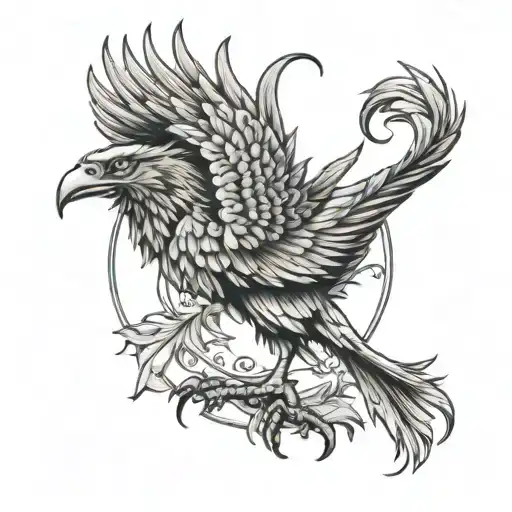 liver bird on knee cap tattoo design idea